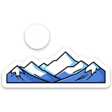 Mountain range with snow peaks sticker