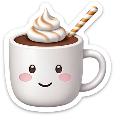 Hot chocolate cup with marshmallow  sticker