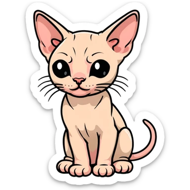 hairless sphynx cat full body pose sticker