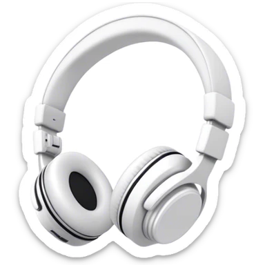 White aesthetic headphones sticker
