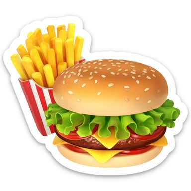 hamburger ve patates sticker