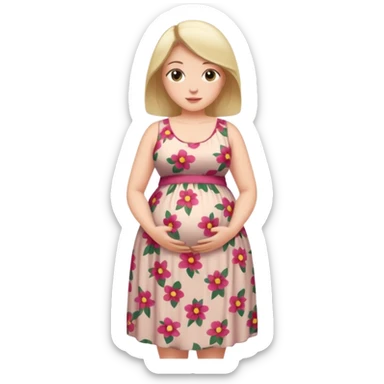 woman with abnormally large belly sticker