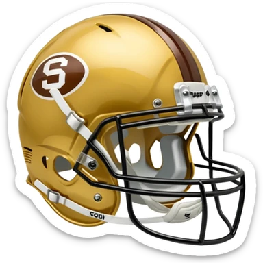 College football player helmet in gold color ( where is player face) sticker