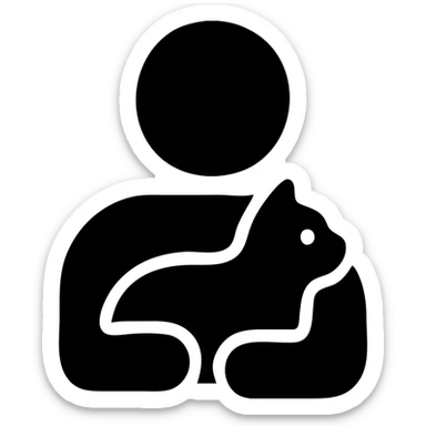 A simple emoji of a person keeping a pet sticker