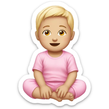 Bayi putih pink lucu sticker