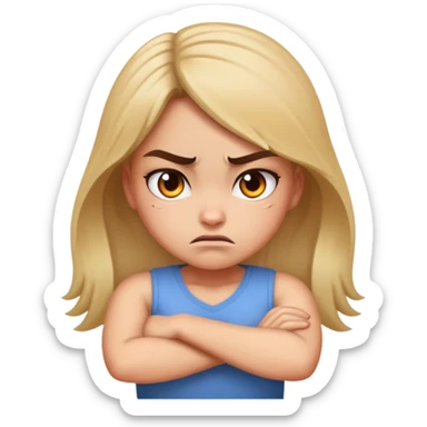 Girl with arms crossed mad sticker