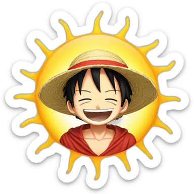 Luffy one pièce sun god laugh sticker
