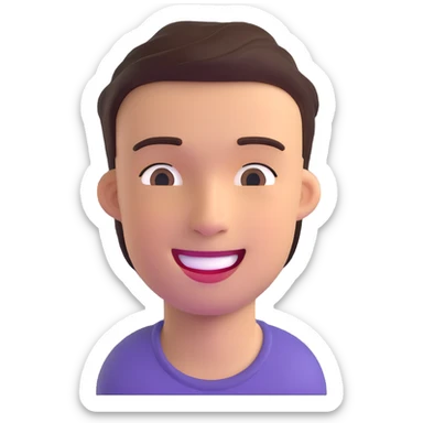happy young man, cheerful expression sticker