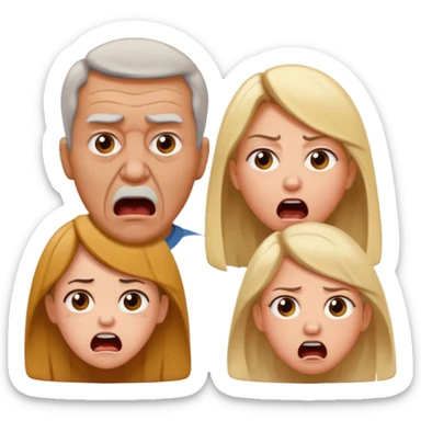 HAZ UNA FAMILIA GRITANDO, MI NOVIA, MI OPAPA. MI MAMA Y YO. CARA DE GRITOS FUERTEES. QUE SE NOITE QUE GRITAN MOLKESTOS sticker