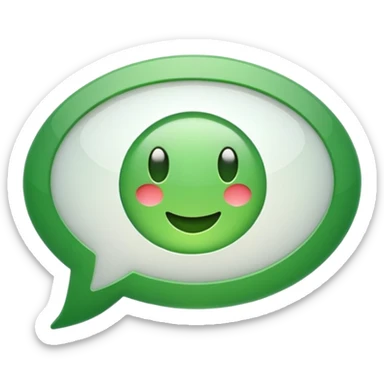 white speech bubble emoji containing green check mark sticker