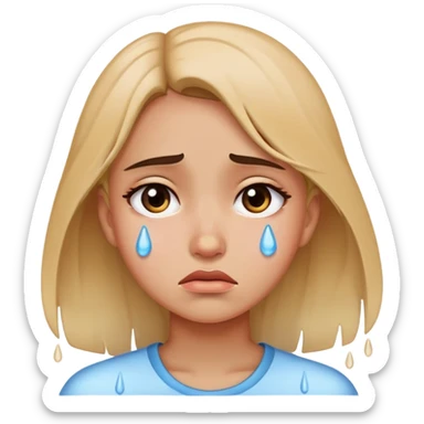 Girl cry sticker