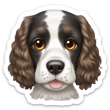 Black and white cocker spaniel blue and brown eyes sticker