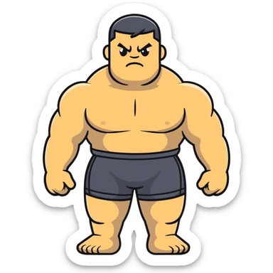 full body bulky male figure standing, muscular build, not overweight but not skinny, strong physique sticker