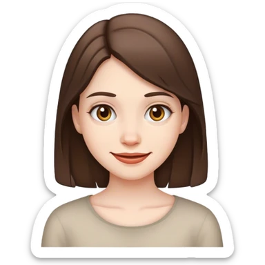 pale brunette girl with sarcastic smile sticker