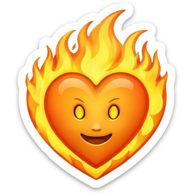 fireheart with letter A sticker