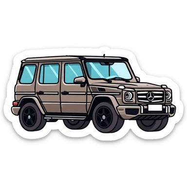 Karen driving a small black Mercedes Benz SUV ￼ sticker