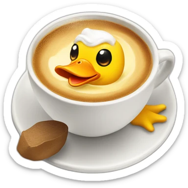 quackuchinno coffee (a yellow cappuchino with a duck in the foam sticker