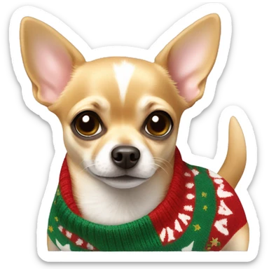 Chihuahua with Christmas sweater sticker
