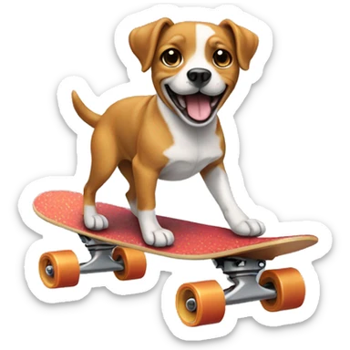 Dog riding a skateboard sticker