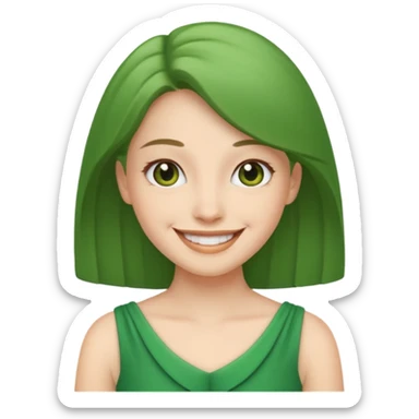 green dress character. sticker