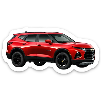 A single 2020 Red Chevrolet Blazer with black wheels and accents sticker