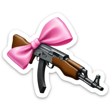 Ak47 with pink bow on it sticker