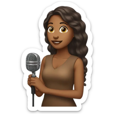 Brown girl with microphone sticker