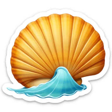 Seashell by ocean sticker