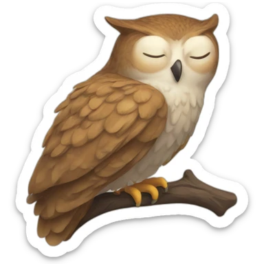 A sleeping owl sticker