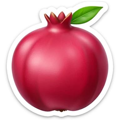 pink pomegranate with leaf sticker