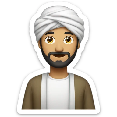 Muslim man wear a turban and he is salam  sticker