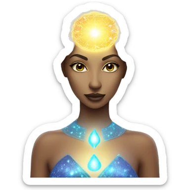 Pleiadian radiant glowing diva woman female third eye sticker