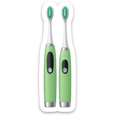 One green electric toothbrush sticker