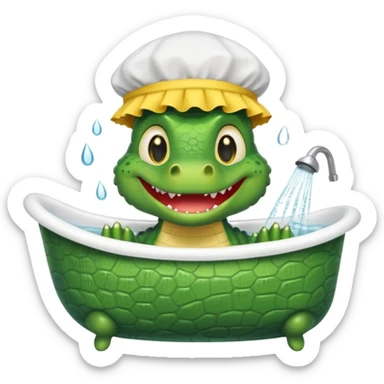 Cute crocodile is showing in the bath tub like game Where's my water sticker