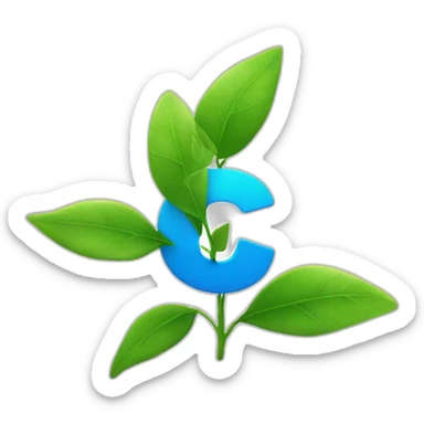 blue "e" from Engie logo with sustainable green leaves sticker