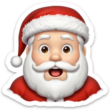 babbo natale ricoperto di neve con la bocca apary sticker