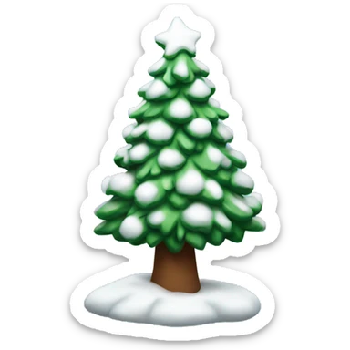 a Christmas tree covered with snow  sticker