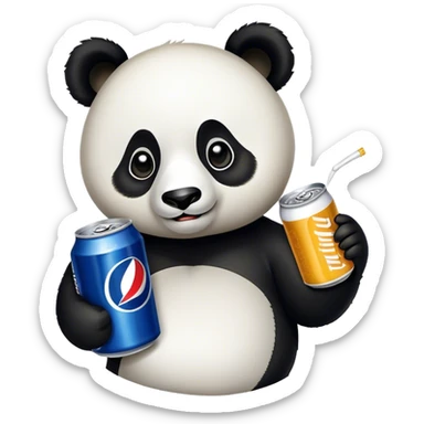 Panda bear drinking miller lite sticker