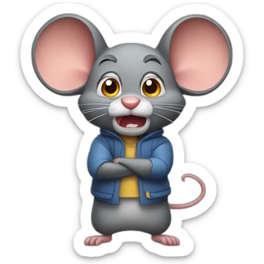 angry mouse dressed as human sticker