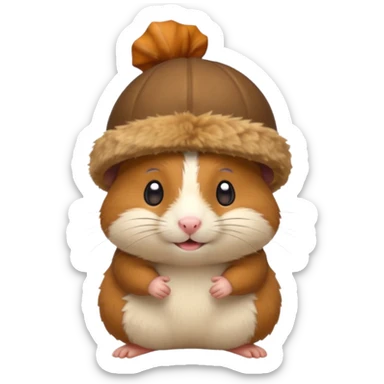 cartoon-style hamster with acorn hat like a hobbit sticker