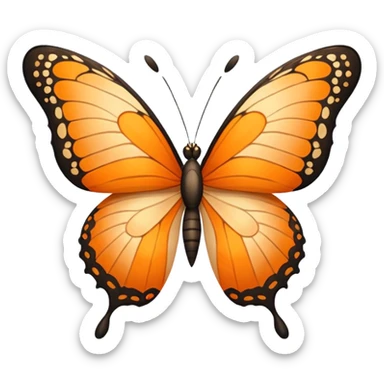 orange-apricot butterfly sticker