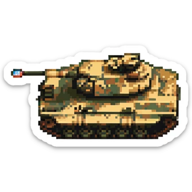 military tank in desert camouflage sticker