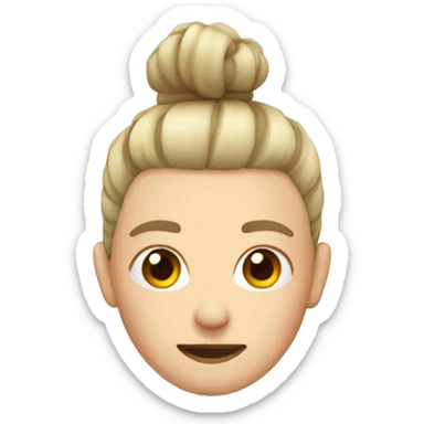 white square with topknot hair, no texture sticker