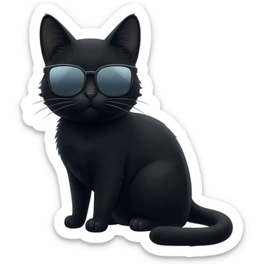 Cat wearing sunglasses sticker