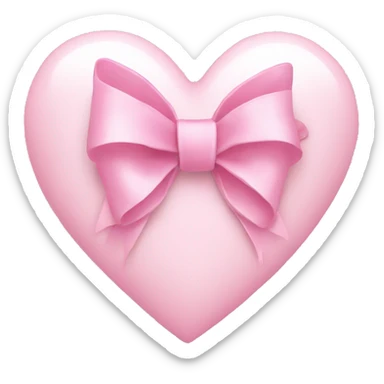 Light pink Heart with a bow  sticker