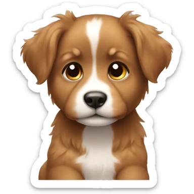 A very very very cute puppy with hair  sticker