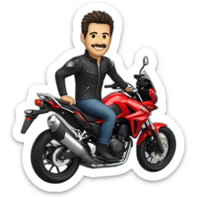 José Luis San Juan en una honda cb500x roja sticker