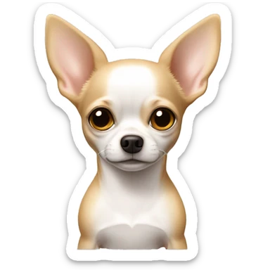 chihuahua branco e bege  sticker