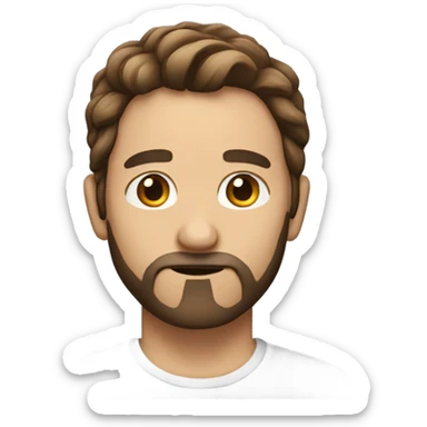 man brown hair and beard with a little of wrinkles in face sticker