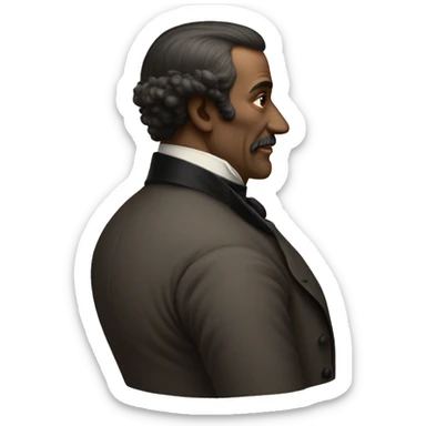 19th century man back turned sticker